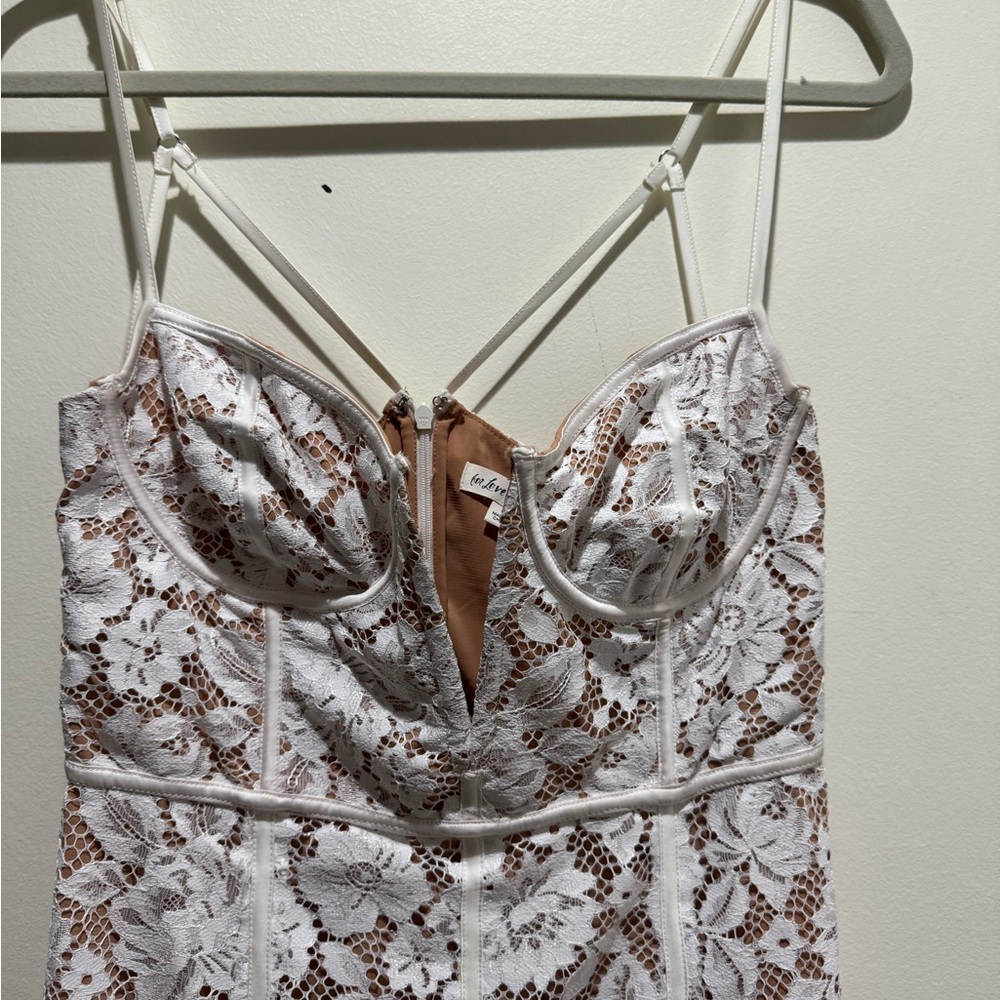 Julia Mini Dress by For Love & Lemons – White Lace – Size M - Picture 4 of 13